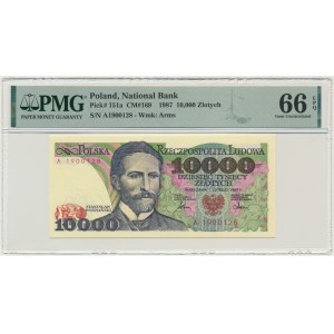 10.000 złotych 1987 - A - PMG 66 EPQ - pierwsza seria