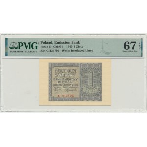 1 złoty 1940 - C - PMG 67 EPQ