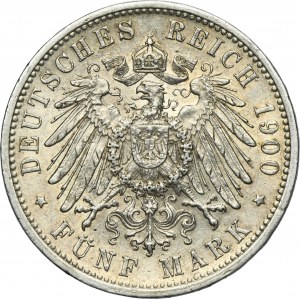Germany, Baden, Friedrich I, 5 Mark Karlsruhe 1900 G