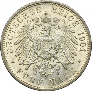 Germany, Kingdom of Prussia, Wilhelm II, 5 Mark Berlin 1901 A