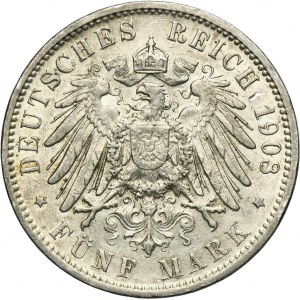 Germany, City of Hamburg, 5 Mark 1908 J