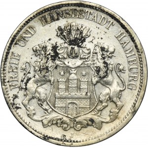 Germany, City of Hamburg, 5 Mark 1891 J