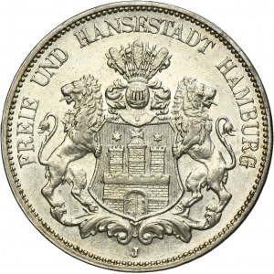 Germany, City of Hamburg, 5 Mark 1901 J