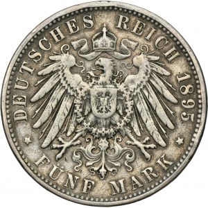Germany, City of Hamburg, 5 Mark 1895 J