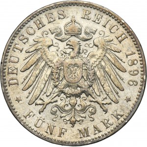 Germany, City of Hamburg, 5 Mark 1896 J - RARE