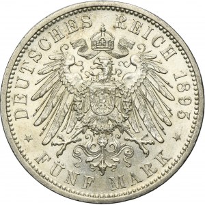 Germany, Kingdom of Prussia, Wilhelm II, 5 Mark Berlin 1895 A