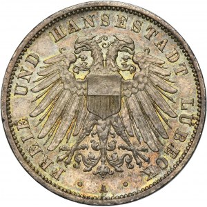 Germany, City of Lübeck, 3 Mark Berlin 1913 A - RARE