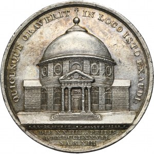 Poniatowski, Medal on the occasion of the construction of the Evangelical Augsburg Church of St. Trinity in Warsaw in 1778