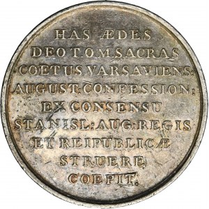 Poniatowski, Medal on the occasion of the construction of the Evangelical Augsburg Church of St. Trinity in Warsaw in 1778