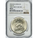 China, Yuan Shih-kai, 1 Dollar 1921 - NGC MS63