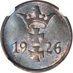 Free city of Danzig, 1 pfennig 1926 - NGC MS64 BN
