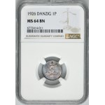 Free city of Danzig, 1 pfennig 1926 - NGC MS64 BN