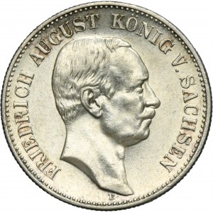 Allemagne, Royaume de Saxe, Frédéric Auguste III, 2 Marks Muldenhütten 1914 E