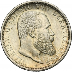 Germany, Kingdom of Württemberg, Wilhelm II, 2 Mark Stuttgart 1914 F
