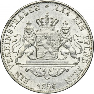 Germany, Electorate of Hesse, Frederick William I, Thaler Darmstadt 1858