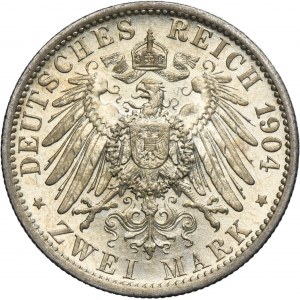 Germany, Anhalt-Dessau, Friedrich II, 2 Mark Berlin 1904 A - RARE