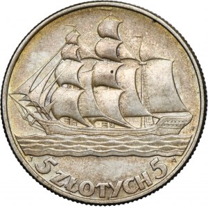 Żaglowiec, 5 złotych 1936
