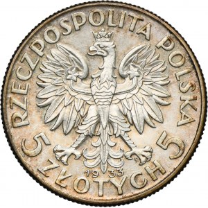 Głowa Kobiety, 5 złotych Warszawa 1933