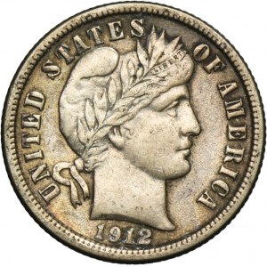 USA, 1 Dime Philadelphia 1912 - Barber