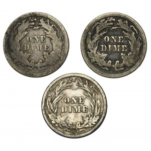 Lot, USA, 1 Dime (3 pcs.)
