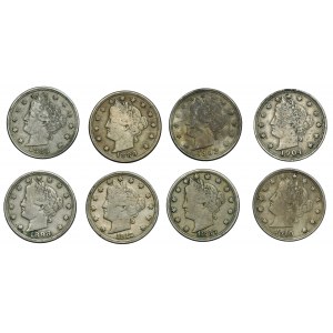 Set, USA, 5 Cents (8 pièces)