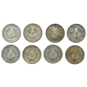 Set, USA, 5 Cents (8 pièces)