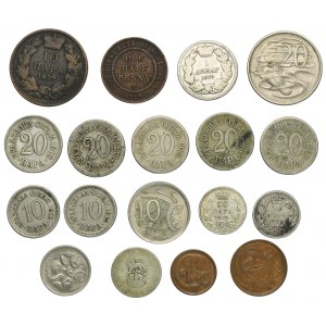 Lot, Great Britain and Serbia, Mix coins 19th and 20th century (18 pcs.)