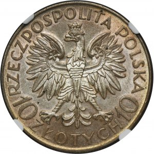 Sobieski, 10 złotych 1933 - NGC MS62