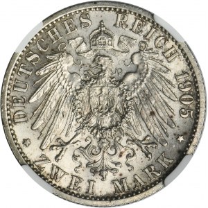 Germany, Kingdom of Prussia, Wilhelm II, 2 Mark Berlin 1905 A - NGC MS64