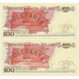 100 złotych 1988 - NN - destrukt - przesunięcie daty