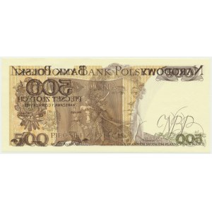 500 złotych 1982 - EG - DESTRUKT - awers odbity na rewersie