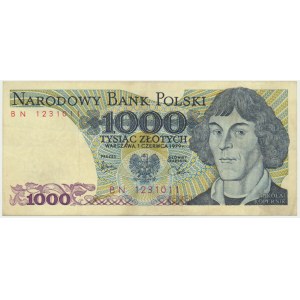 1,000 zloty 1979 - BN - DESTRUKT - obverse reflected on reverse