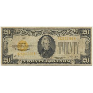 États-Unis, Certificat en or, 20 $ 1928 - Woods &amp; Mellon