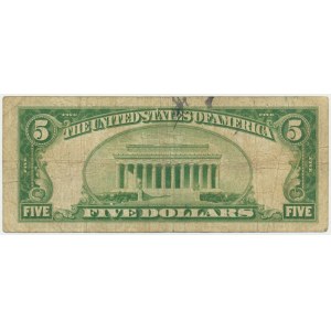 USA, Brown Seal, Albany, New York, 5 Dollars 1929
