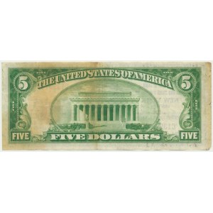 USA, Sceau brun, New York, New York, $5 1929
