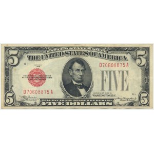 USA, Red Seal, 5 Dollars 1928 - Julian & Morgenthau -