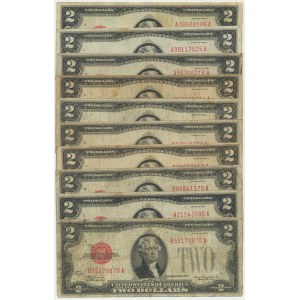 USA, $2 Satz 1928 (10 Stück).