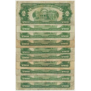 USA, $2 Satz 1928 (10 Stück).