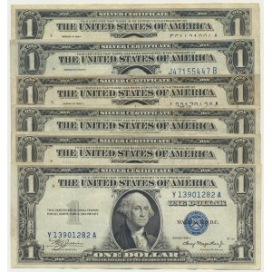 États-Unis, série de 1 $ 1928-34 (6 pièces).