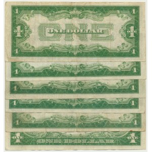 États-Unis, série de 1 $ 1928-34 (6 pièces).