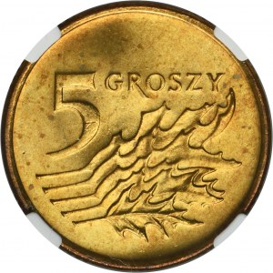 5 groszy 1990 - NGC MS65