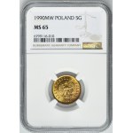 5 groszy 1990 - NGC MS65