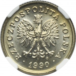 50 groszy 1990 - NGC MS65