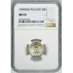 50 groszy 1990 - NGC MS65