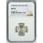 50 groszy 1992 - NGC MS65