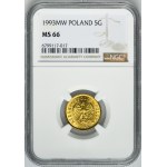 5 groszy 1993 - NGC MS66