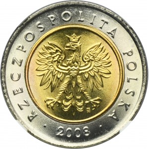 5 złotych 2008 - NGC MS67