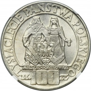 100 złotych 1966 Mieszko i Dąbrówka - NGC MS65