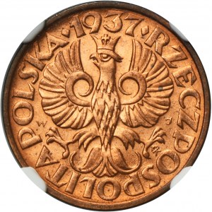 2 grosze 1937 - NGC MS65 RD