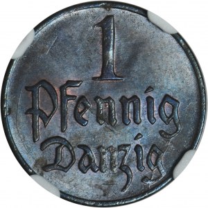 Free City of Danzig, 1 pfennig 1923 - NGC MS65 BN
